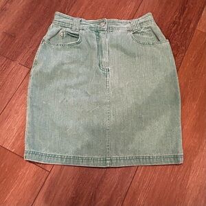 Vintage?  Green Denim Skirt